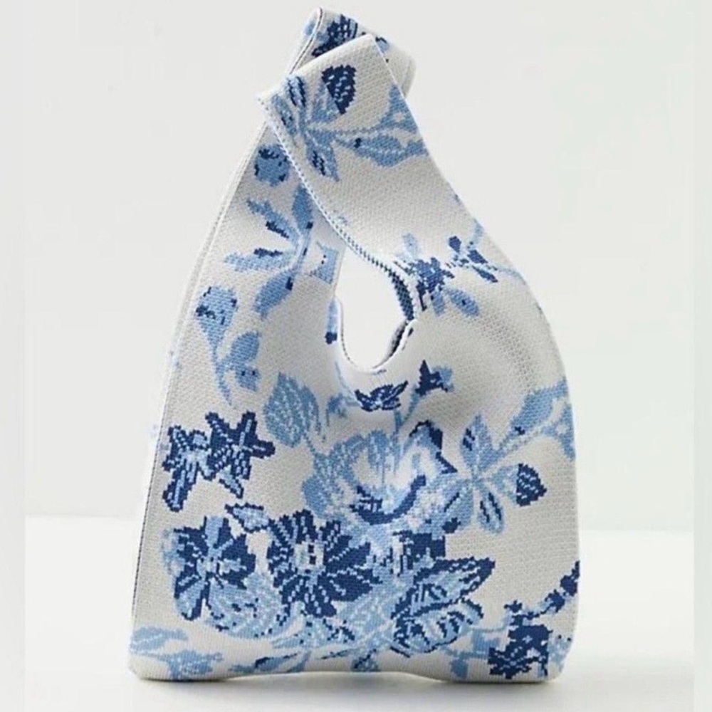 Free People Make It Mini Clutch Blue Floral